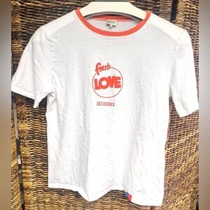 KULE - Fresh Love White and Orange Tee - Womens Small